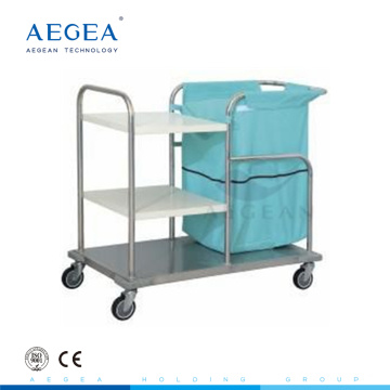 AG-SS018 con la carretilla del hospital del carro del vestidor del acero inoxidable de cuatro ruedas para la venta